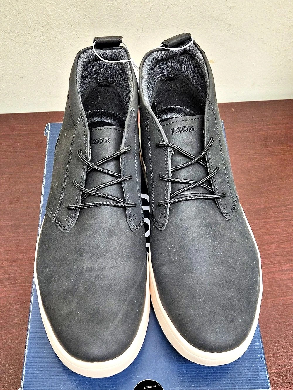 IZOD Palmer Chukka Boot Men's Black & Cream Sneakers US 12